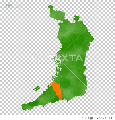 Watercolor-style map Kishiwada City, Osaka Prefecture 78875854