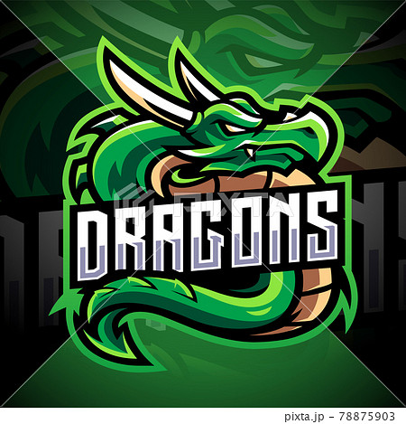 Dragon esport mascot logo design 78875903