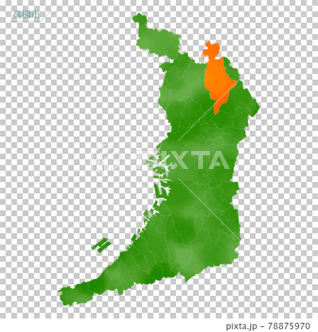 水彩畫地圖大阪府高月市 78875970