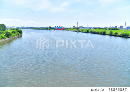 新荒川大橋／新河岸川より岩淵水門方面を望む(東京都北区)【2021.6】 78876087