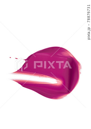 Purple beauty cosmetic texture isolated on white background, smudged makeup emulsion cream smear or foundation smudge, cosmetics product and paint strokes 78876731