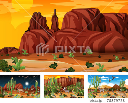 Different scenes with desert forest landscape 78879728