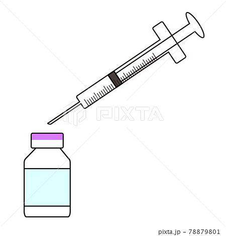 ワクチンと注射器のイラスト COVID-19 vaccine mRNA  78879801
