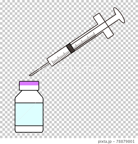 ワクチンと注射器のイラスト COVID-19 vaccine mRNA  78879801
