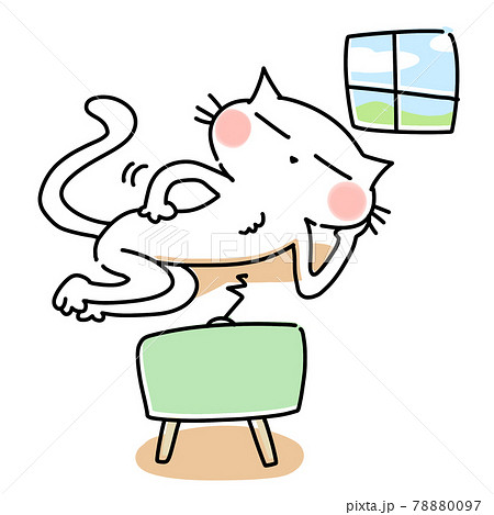 だらだら テレビを見るのイラスト素材