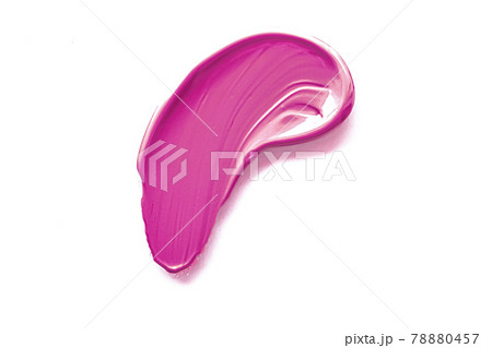 Purple beauty cosmetic texture isolated on white background, smudged makeup emulsion cream smear or foundation smudge, cosmetics product and paint strokes 78880457