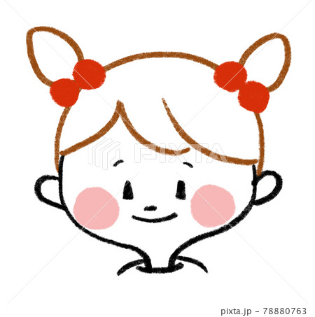 微笑んでいる小さい女の子の顔のイラスト素材 微笑んでいる小さい女の子の顔のイラスト素材