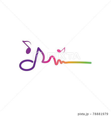 music note  and sound effect ilustration logo vector icon 78881979