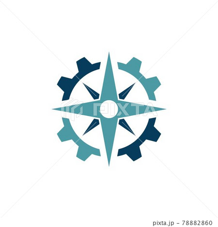 compass gear logo vector icon  ilustration 78882860