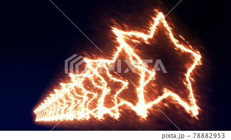 星形　3D　並ぶ　トンネル　CG　背景　壁紙 78882953