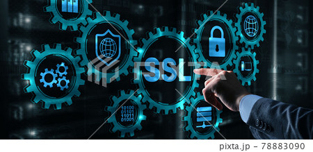 SSL Secure Sockets Layer concept. Cryptographic protocols provide secured communications 78883090