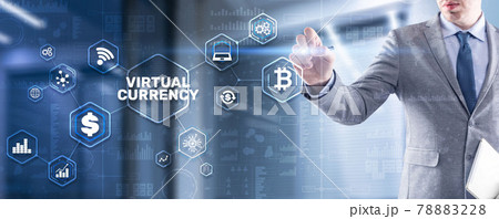 Virtual Currency Exchange Investment concept. Financial Technology Background 78883228