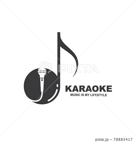 microphone icon logo of karaoke, note music concept  vector illustration design 78883417