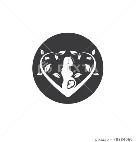 nature beauty pregnant women with leaf vector icon 78884066