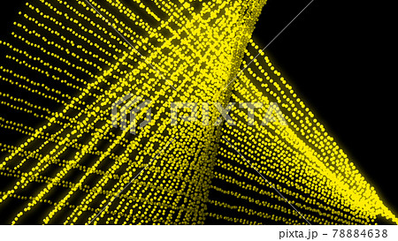 黄色 点描 模様 デザイン 黒背景 CG 背景 壁紙のイラスト素材 
