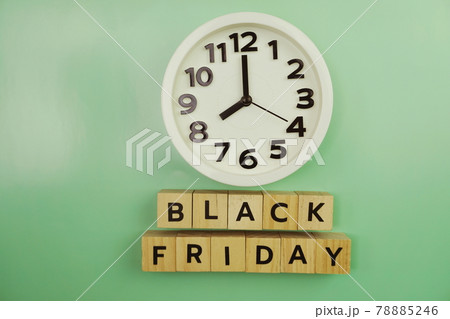 Black Friday alphabet letter on green background Black Friday alphabet letter on green background 78885246