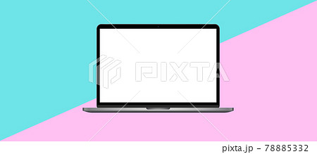ノートパソコン　ツートンカラー　背景　ベクター 78885332