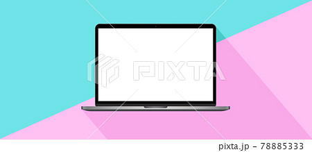 ノートパソコン　ツートンカラー　背景　ベクター 78885333
