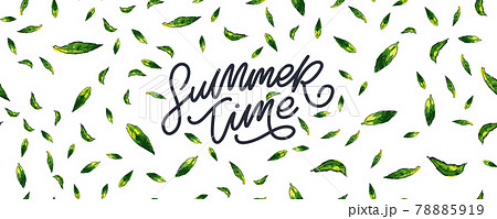 summer sale banner with leaves letter vector summer sale banner with leaves letter vector 78885919
