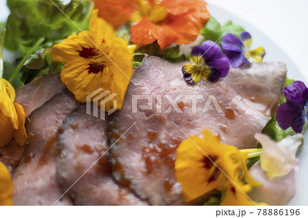 ナスタチウム　Nasturtium　エディブル・フラワー　ハーブ　花　食用花　キンレンカ 78886196