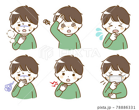 具合の悪い太った幼い少年 78886331