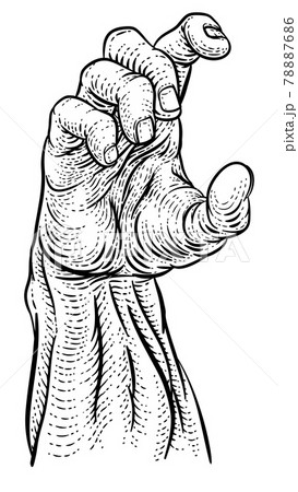 Hand Reaching Engraved Retro Woodcut Vintage Style Hand Reaching Engraved Retro Woodcut Vintage Style 78887686