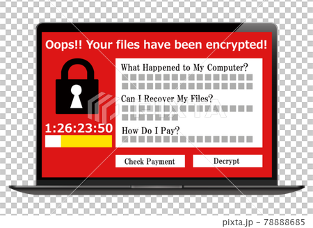 Ransomware Laptop laptop displaying a virus-infected screen Ransomware Laptop laptop displaying a virus-infected screen 78888685