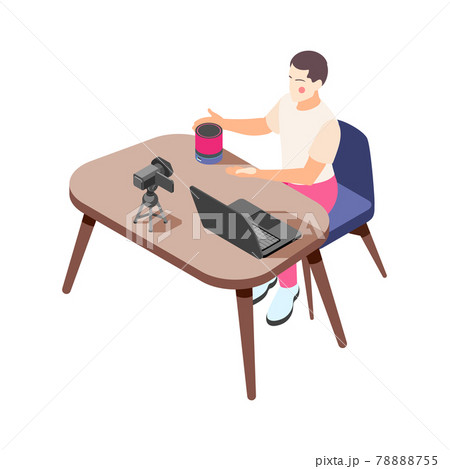 Vlogger Isometric Icon Vlogger Isometric Icon 78888755