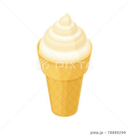 Ice Cream in Waffle Cone from Food Court as Self-serve Dinner Isometric Vector Illustration Ice Cream in Waffle Cone from Food Court as Self-serve Dinner Isometric Vector Illustration 78889299
