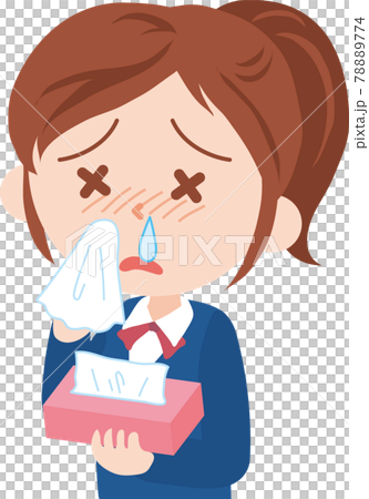 有鼻塞的女學生 78889774