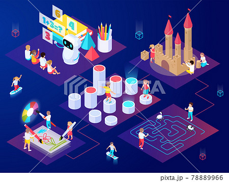 Isometric Futuristic Playground Composition 78889966