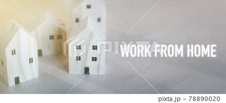 Mini wood house model from model and words WORK FROM HOME on wood table, Planning the buy Real Estate, Planning to buy property and Choose the best. work from home and stay at home concept. Mini wood house model from model and words WORK FROM HOME on wood table, Planning the buy Real Estate, Planning to buy property and Choose the best. work from home and stay at home concept. 78890020