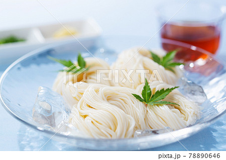 そうめん 素麺 ソーメン の写真素材