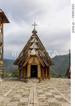 Drvengrad, Serbia- 18 September 2020: Wooden Church at Kustendorf, traditional village Drvengrad built by Emir Kusturica. Mokra Gora in Zlatibor surroundings 78891665