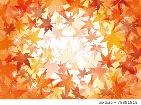 中央が明るい紅葉の秋イメージ背景のイラスト素材