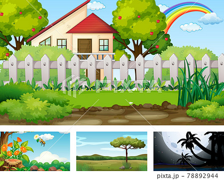 Four different nature horizontal scene 78892944