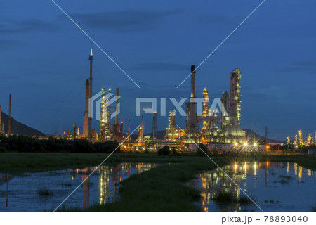 Oil refinery gas petrol plant industry with crude tank, gasoline supply and chemical factory. Petroleum barrel fuel heavy industry oil refinery manufacturing factory plant. Refinery industry concept Oil refinery gas petrol plant industry with crude tank, gasoline supply and chemical factory. Petroleum barrel fuel heavy industry oil refinery manufacturing factory plant. Refinery industry concept 78893040