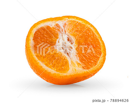 half of tangerine or clementine on white background 78894626