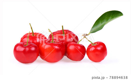Acerola cherry on white background Acerola cherry on white background 78894638