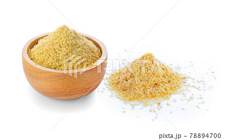 Wheat germ in wood bowl on white Wheat germ in wood bowl on white 78894700