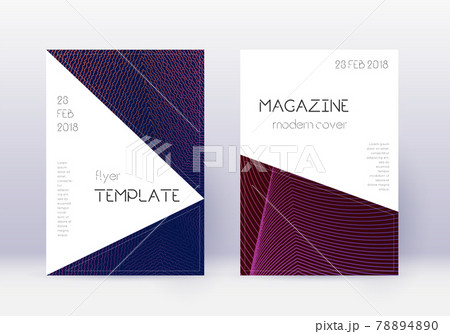 Triangle cover design template set. Violet abstrac Triangle cover design template set. Violet abstrac 78894890