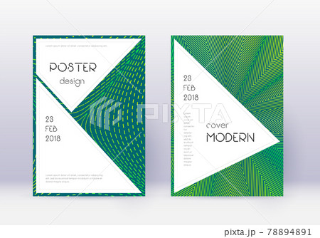 Stylish cover design template set. Green abstract 78894891