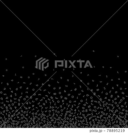 Falling numbers, big data concept. Binary white disorderly flying digits. Resplendent futuristic banner on black background. Digital vector illustration with falling numbers. Falling numbers, big data concept. Binary white disorderly flying digits. Resplendent futuristic banner on black background. Digital vector illustration with falling numbers. 78895219