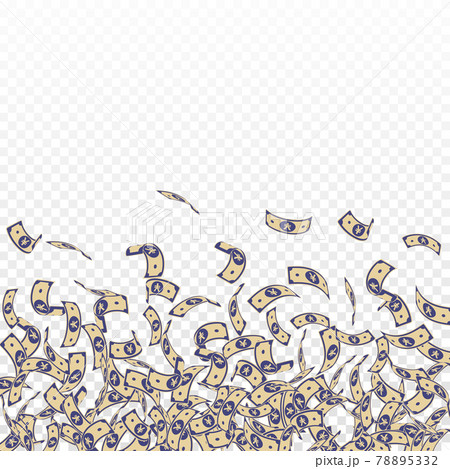 Chinese yuan notes falling. Small CNY bills on tra Chinese yuan notes falling. Small CNY bills on tra 78895332