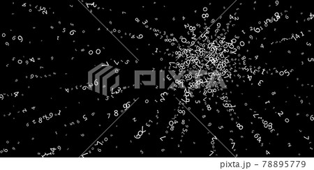 Falling numbers, big data concept. Binary white messy flying digits. Extra futuristic banner on black background. Digital vector illustration with falling numbers. Falling numbers, big data concept. Binary white messy flying digits. Extra futuristic banner on black background. Digital vector illustration with falling numbers. 78895779