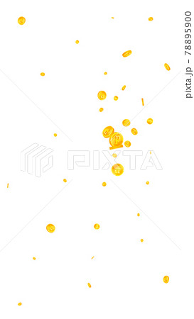 Russian ruble coins falling. Memorable scattered RUB coins. Russia money. Brilliant jackpot, wealth or success concept. Vector illustration. 78895900