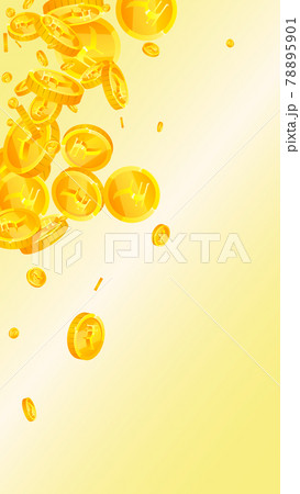 Indian rupee coins falling. Marvelous scattered INR coins. India money. Comely jackpot, wealth or success concept. Vector illustration. 78895901