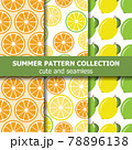 Juicy pattern collection with lemons and oranges. Summer banner. 78896138