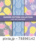 Tropical pattern collection with pineapples. Summer banner 78896142