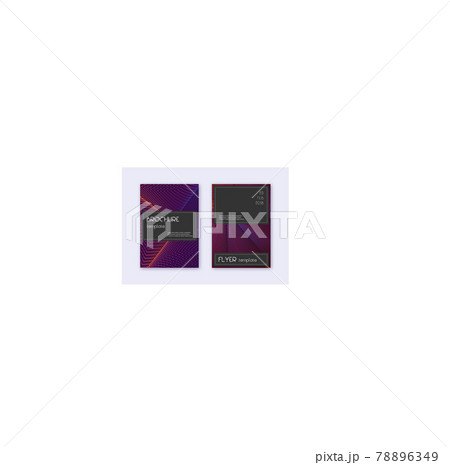 Black cover design template set. Violet abstract l 78896349